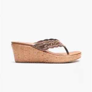 119579 BEVERLEE - CHARMING PEARL Ladies Sandals Brown