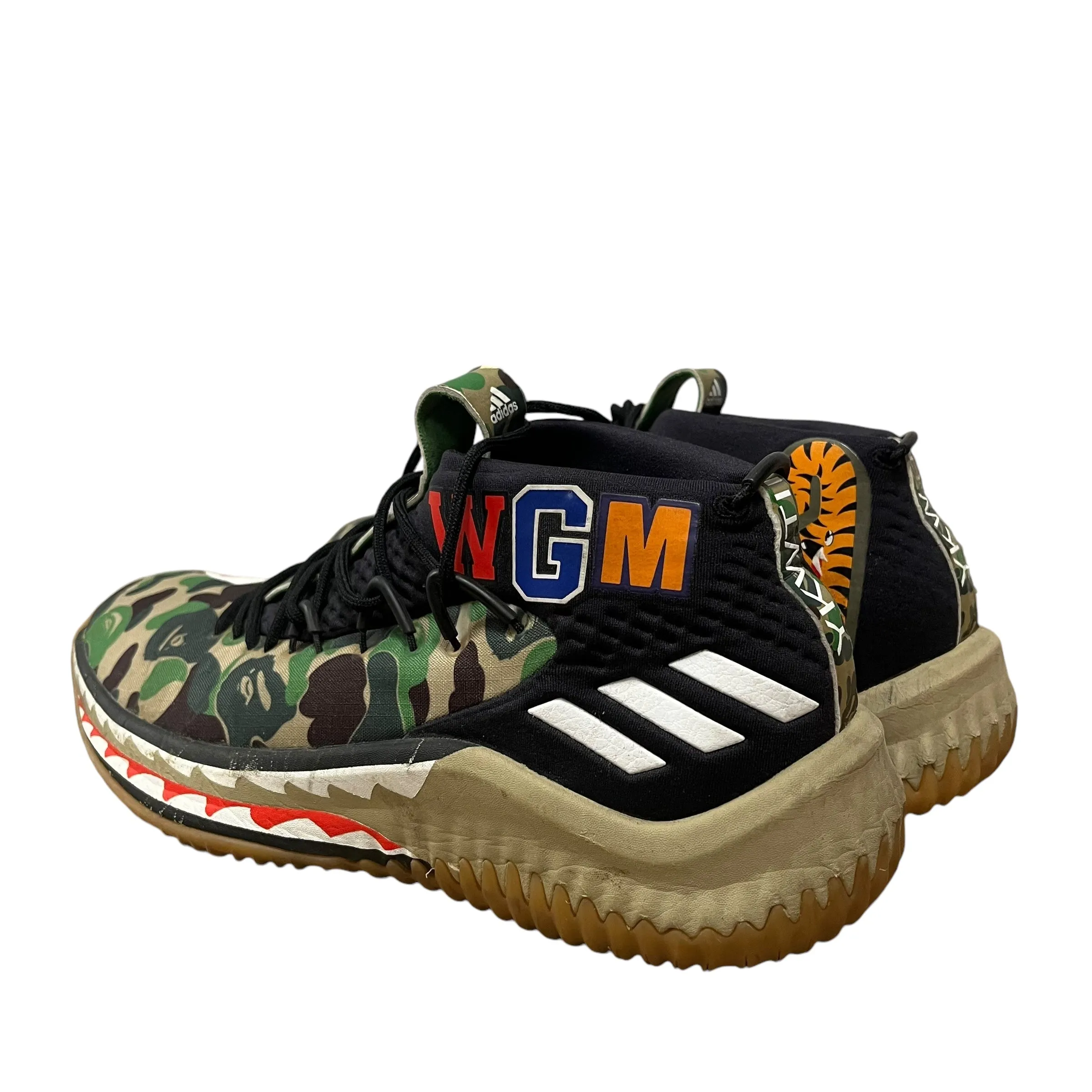 adidas/BAPE/Hi-Sneakers/US 8.5/Camouflage/Cotton/GRN/Dame 4