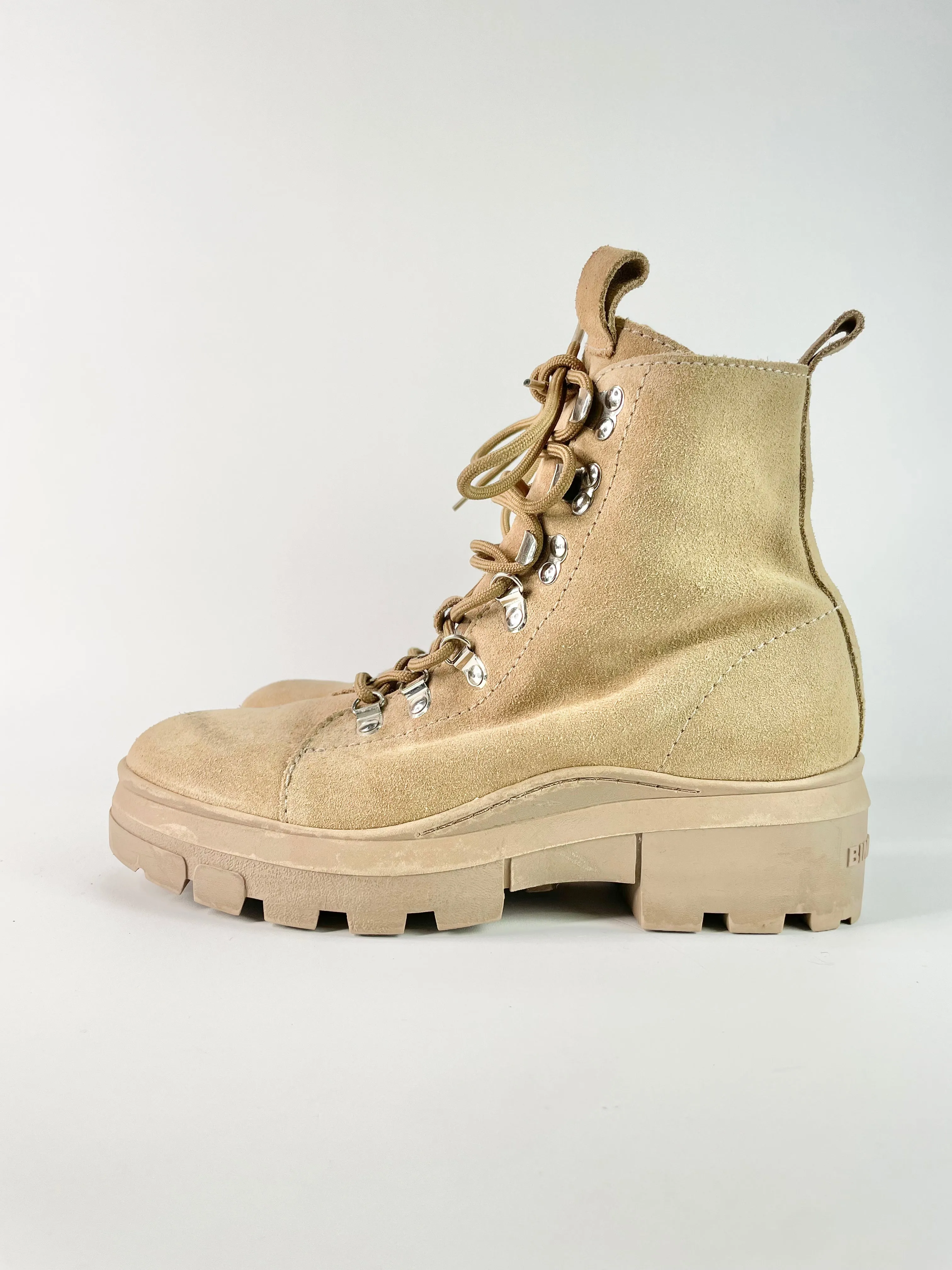 Bimba Y Lola Beige Suede Lace Up Boots - EU40