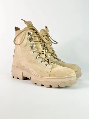 Bimba Y Lola Beige Suede Lace Up Boots - EU40