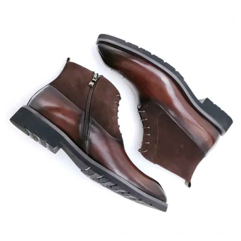 Brogue Style Genuine Leather Winter Boots