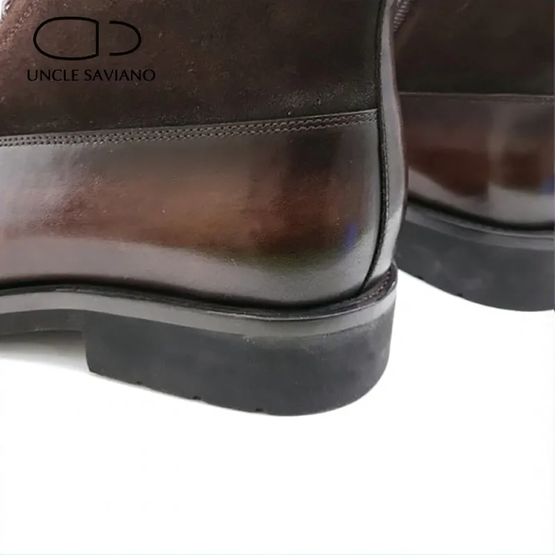 Brogue Style Genuine Leather Winter Boots