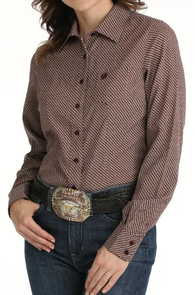 Cinch Women's Mulberry Geo Print Button Long Sleeve Western Shirt MSW9164225