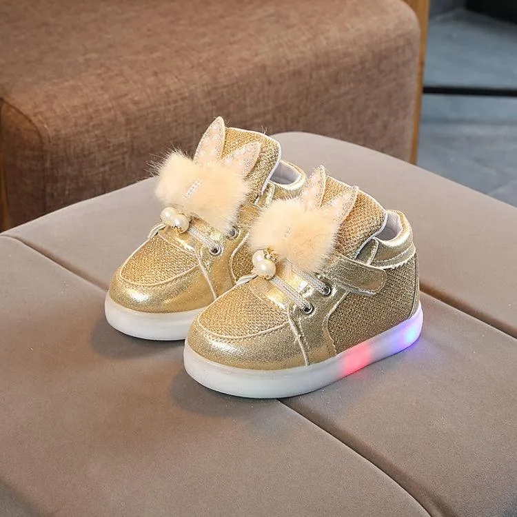 Colorful LED Light-Up Cartoon Shoes for Kids with Diamond Accents