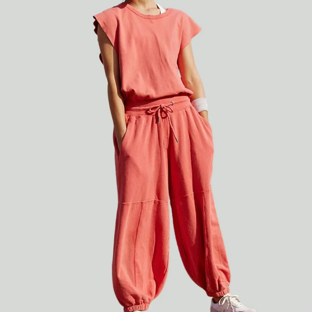 DAHLIA - Street Style Solid Lounge Jumpsuit