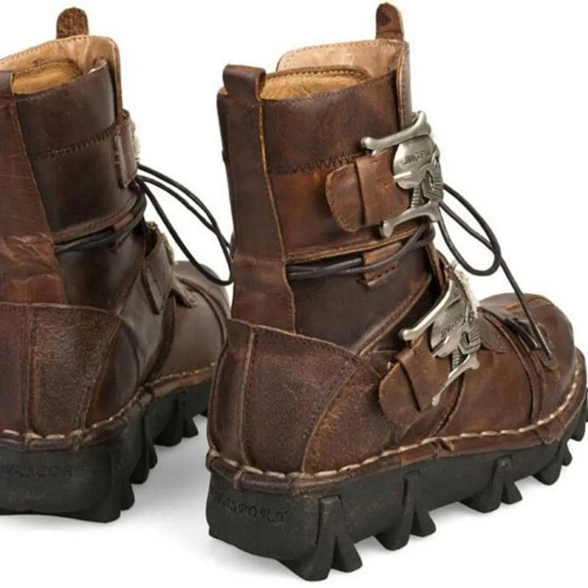 Handmade Leather Skull Boots