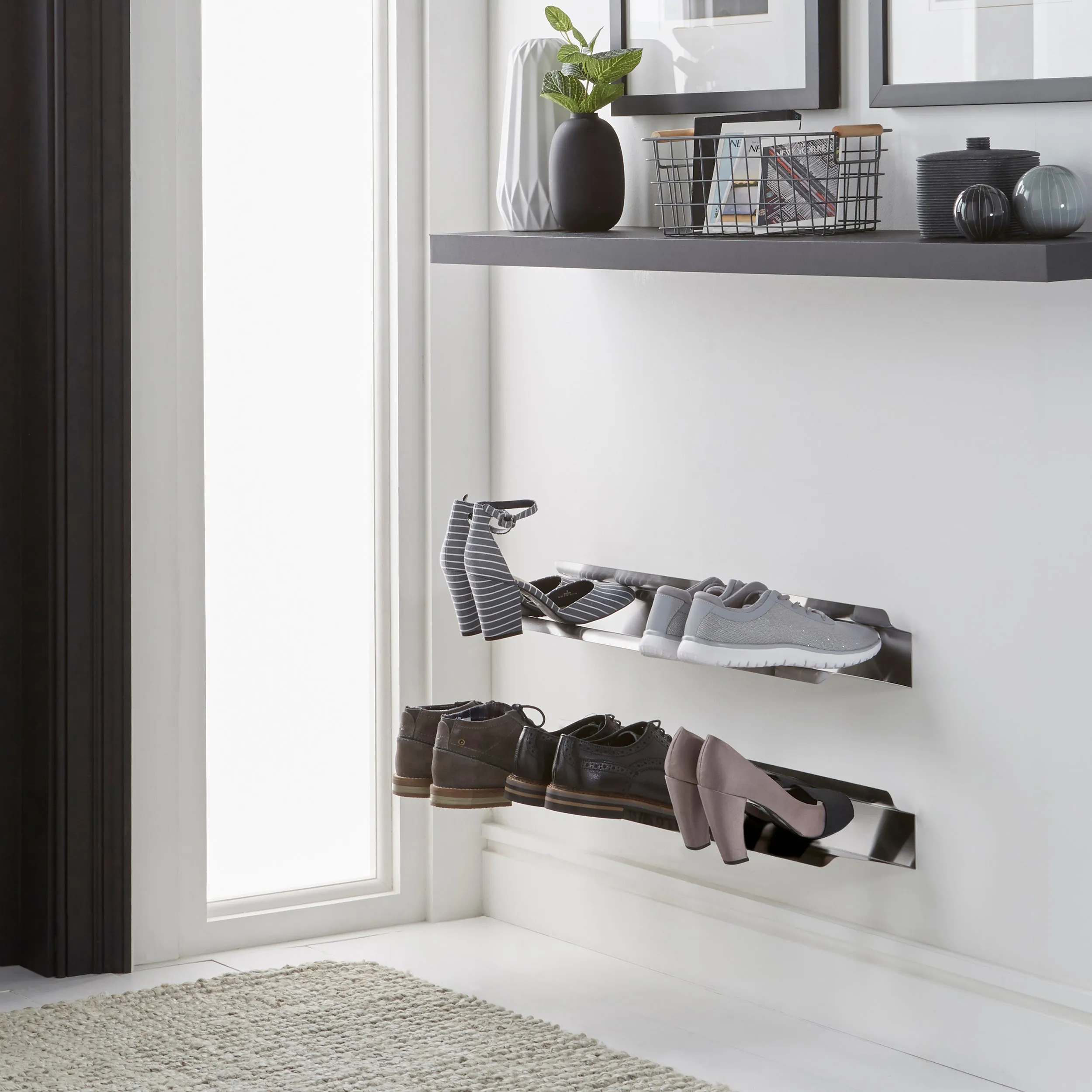 J-ME - Horizontal Floating Shoe Rack 700mm - Stainless Steel