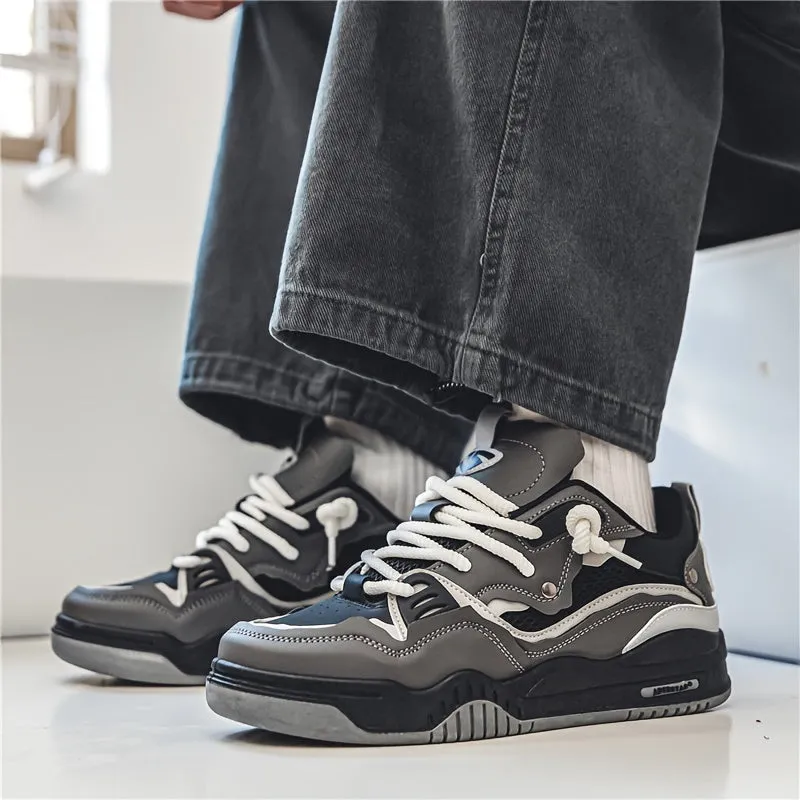 Men's Stylish Laced Skate Trainers with Good Traction | Perfect for All Seasons