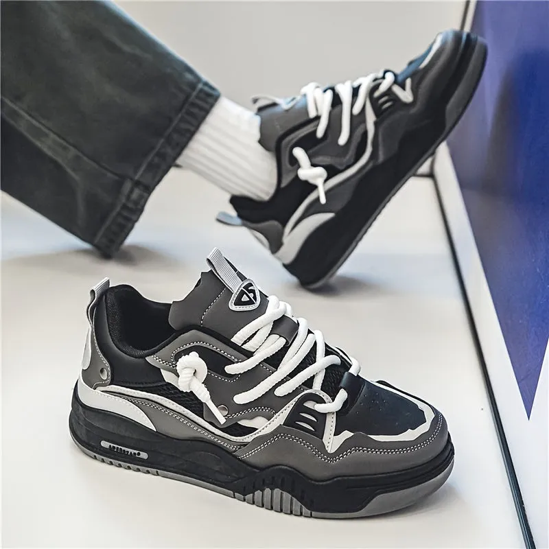 Men's Stylish Laced Skate Trainers with Good Traction | Perfect for All Seasons