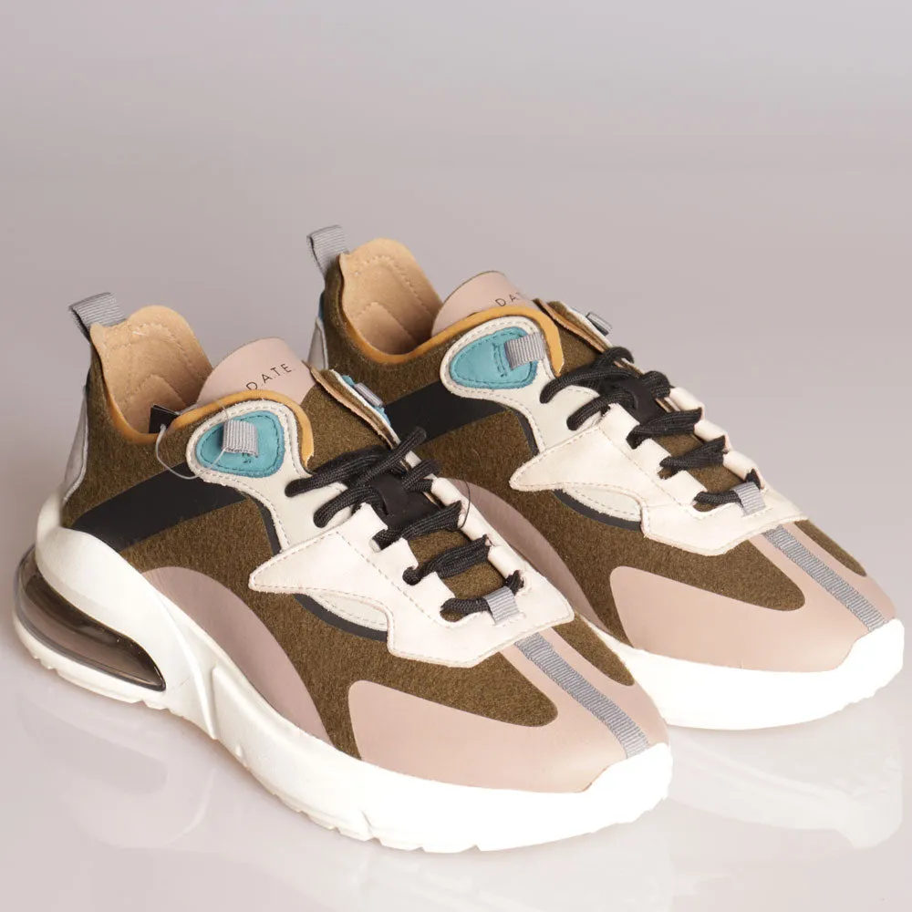 Scarpe Uomo D.A.T.E. Sneakers linea Aura Aukland colore Army