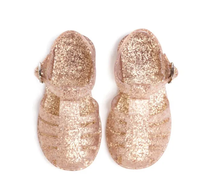 SHOOSHOO New Rose - Rose Gold Glitter Jelly Sandal