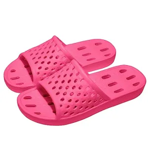 WOTTE Shower Sandals Women Quick Drying Bath Slippers Non Slip Dorm Shoes Size 5.5 Hot Pink